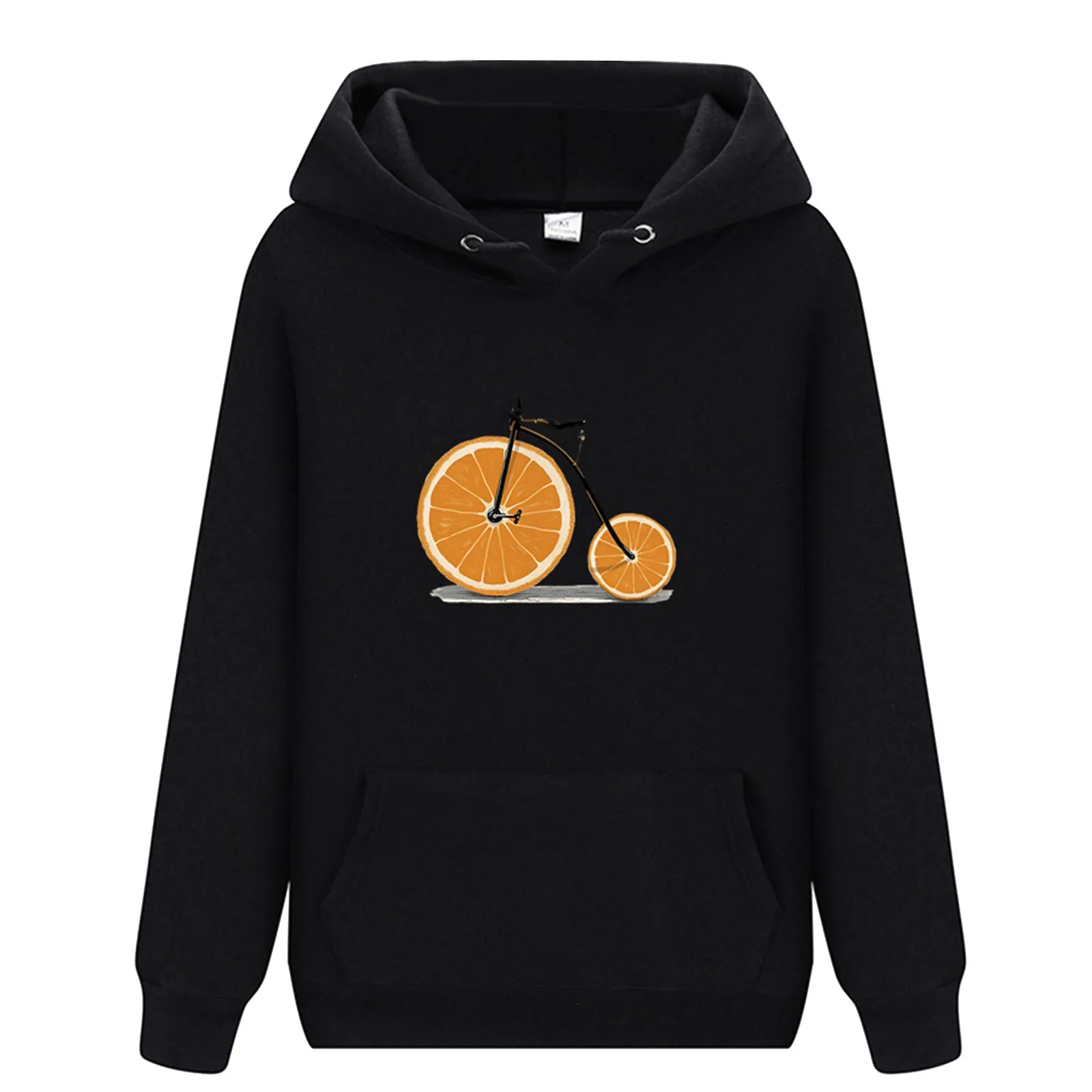 

Men’S Cotton Streetwear Hoodies Oversized Solid Color Print Hooded Sweatshirt Drawstring Pullover Long-Sleeve Pockets Clothing