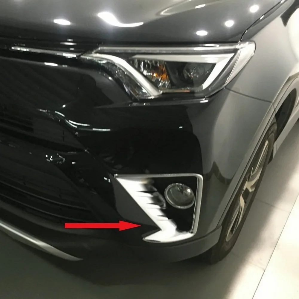 

2 шт., хромированные передние противотуманные светильник ры для Toyota RAV4 2016 2017
