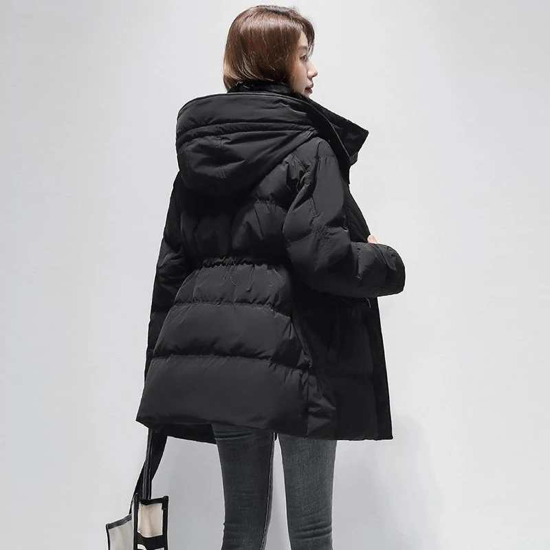 Women's Cotton Padded Parkas Clothes Fashion Loose Hooded Long Coat Winter Warm Long Sleeve Female Outerwear