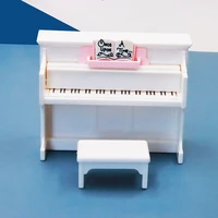 112 dollhouse mini piano with stool musical instrument model for doll house accessories decor miniature music house bar items