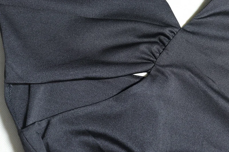 Однотонные облегающие мини-платья с длинным рукавом и вырезом элегантное