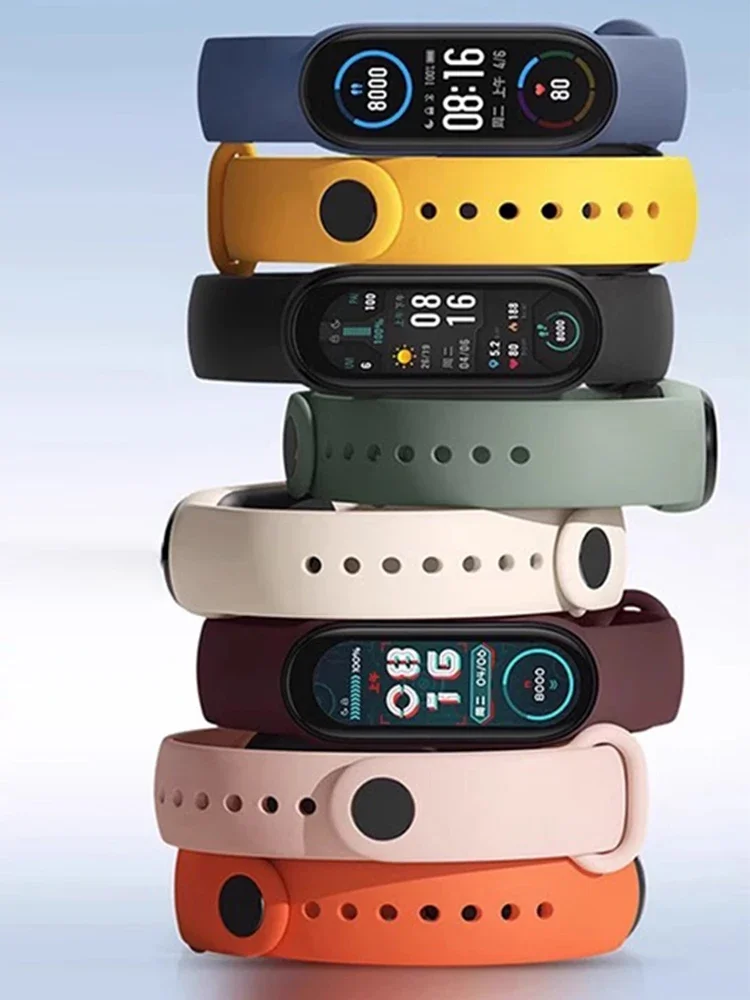 Силиконовый ремешок для Xiaomi Mi Band 7 6 цвет в ассортименте