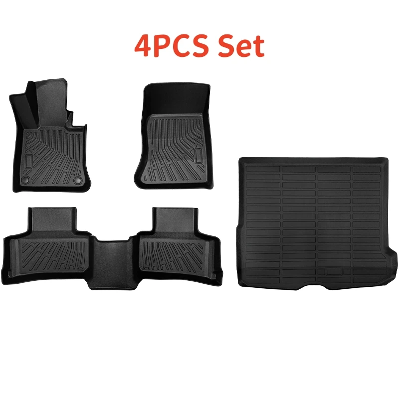 Для Mercedes Benz GLC 2023 2024 2025 Коврики и коврик в багажник из ТПЭ, всепогодные вкладыши багажника GLC 300 350e Коврики для спинки