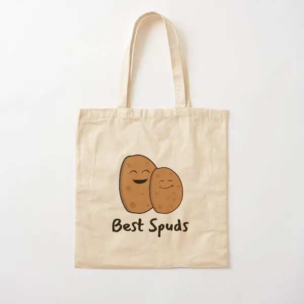 

Best Spuds Funny Potato Gift Cotton Canvas Bag Fashion Travel Casual Foldable Grocery Ladies Fabric Tote Unisex Reusable