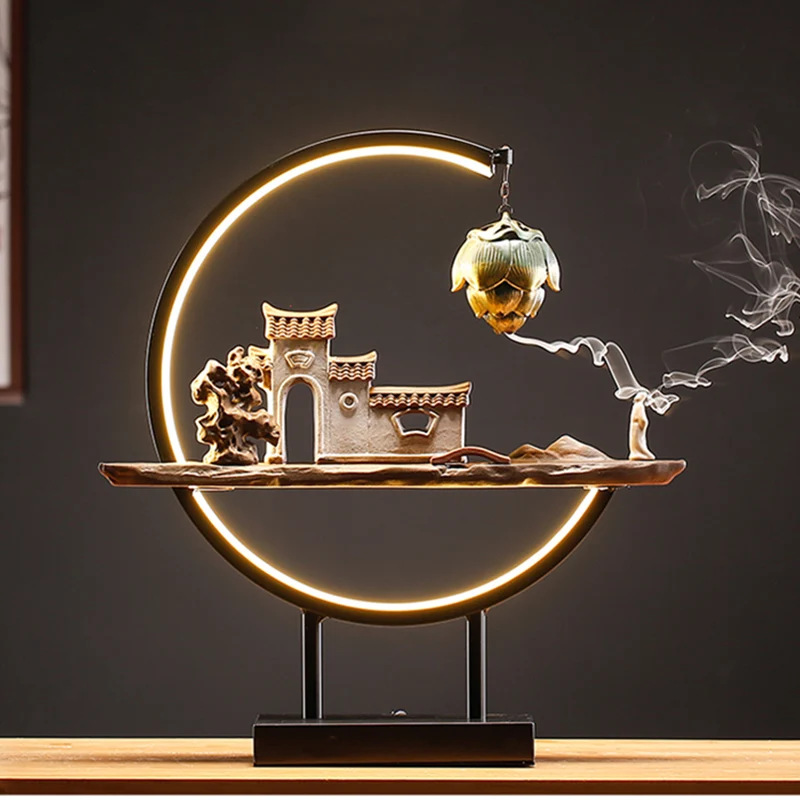 

Backflow Candlee Vessels Ramadan Room Decor 2022 Modern Smoke Waterfall Large Candlee Vessel Quemador Incienso Office Room Decor