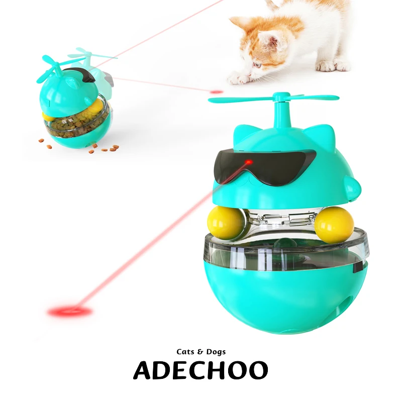 

Cat Tumbler Treat Slow Feeder Ball Interactive Laser Toys for Cats Dogs Funny Tumbler Design Balance Bike Kitten Chase Toy