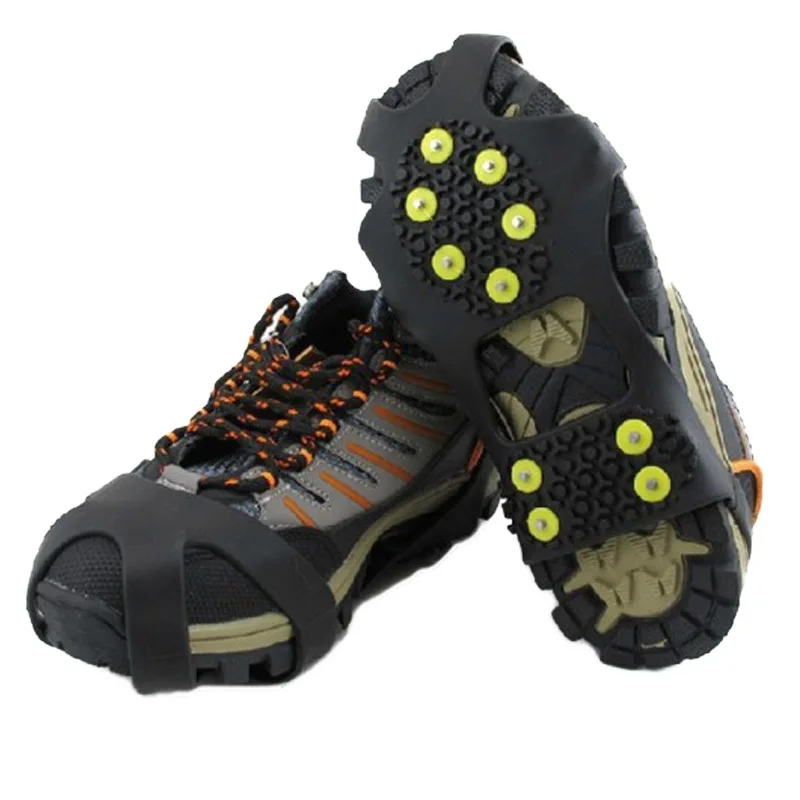 

10 Studs Anti-Skid Snow Ice Thermo Plastic Elastomer Climbing Shoes Cover Spikes Grips Cleats Over Shoes Covers Crampons