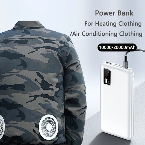 20000 мАч Power Bank для жилета с подогревом, куртки, кондиционера, одежды, Powerbank с портом постоянного тока 7,4 В, Bateria для iphone, все смартфоны