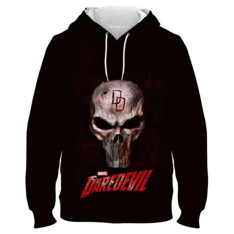 

Boy Girl Kids Hoodies Cool Marvel Hero Daredevil 3D Print Women Oversized Sweatshirt Spring Streetwear Men Pullover Tops