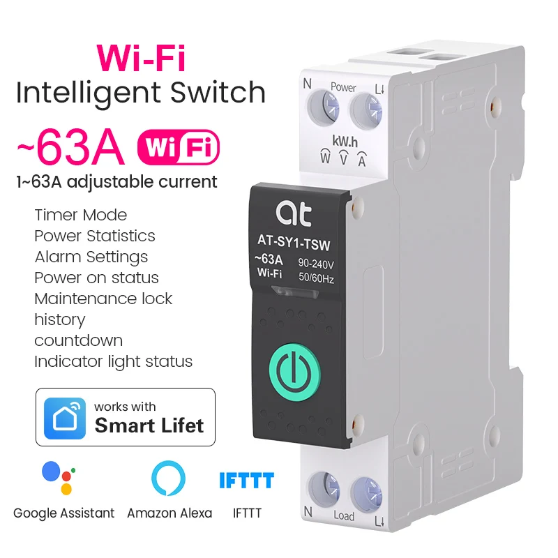 

Умный автоматический выключатель Tuya 63A1P 220V AT-SY1