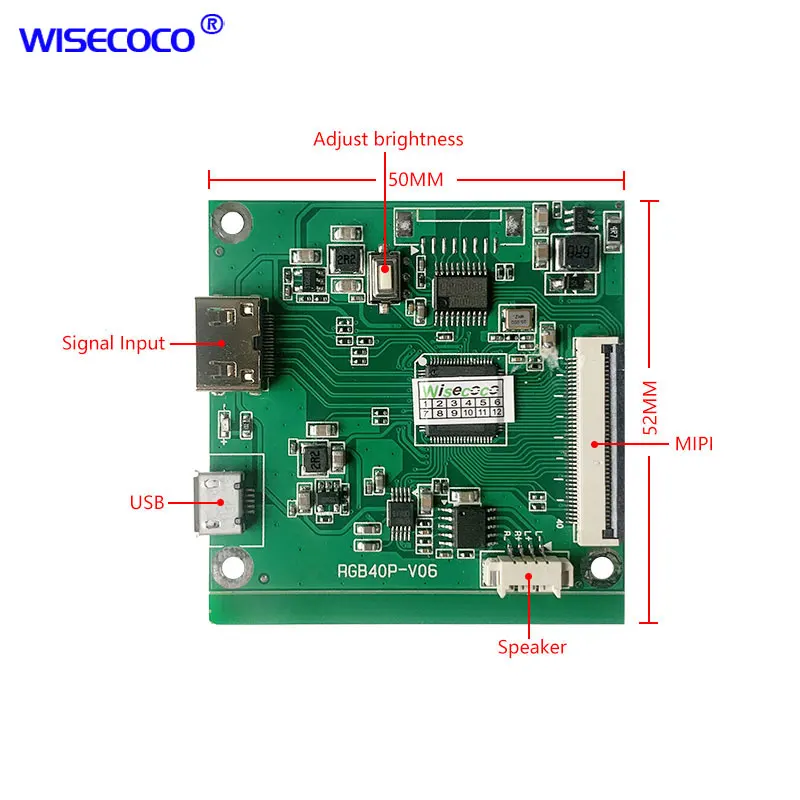 ЖК-дисплей WISECOCO 3-дюймовый круглый экран круговой TFT IPS ЖК модуль 480x480 драйвер
