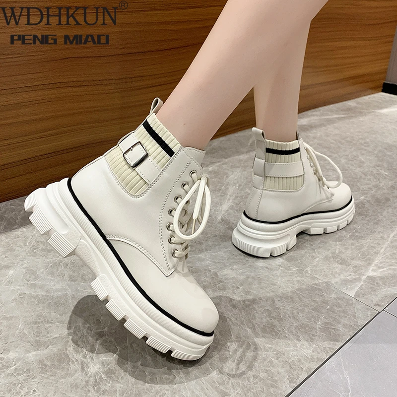 

2021 Autumn New Martin Boots Women's Autumn and Winter Short Boots Thick-soled Inner Increase Women's Boots Motorcycle Boots
