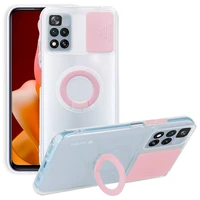 camera protection ring holder phone case for xiaomi 11 pro note10 x3 redmi 9a c note 10 11 pro soft tpu bumper clear back cover