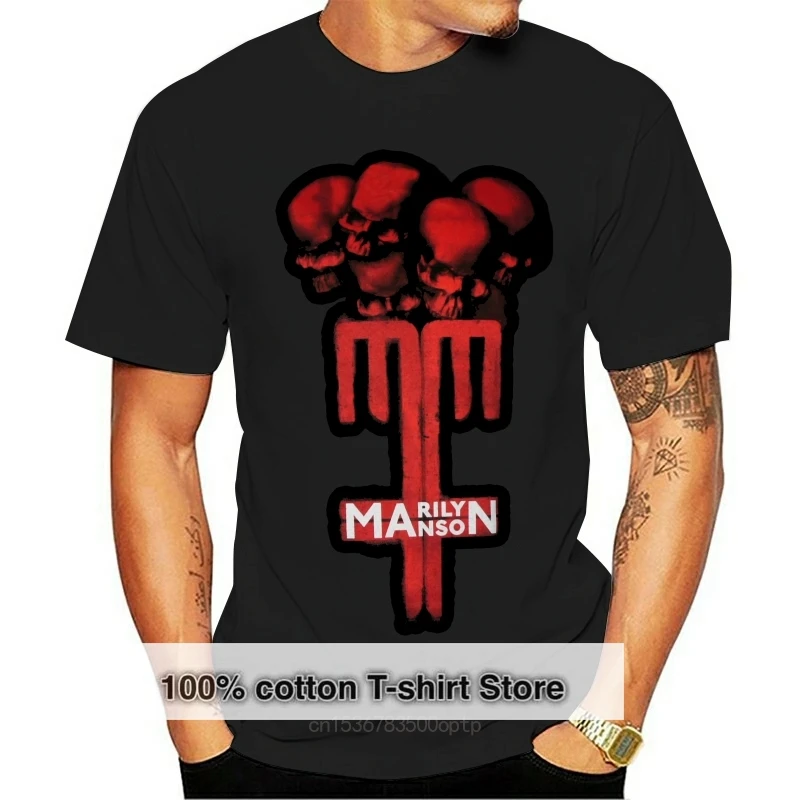 

Черная футболка с черепом Мэрилин Мэнсон крест S M L XL