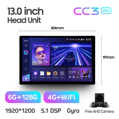 Автомагнитола TEYES CC3 2K 11 inch 13 inch universal screen мультимедийная стерео-система под управлением Android, с видеоплеером, GPS Навигатором, для Toyota, Volkswagen, Hyundai, Honda, типоразмер 2 Din