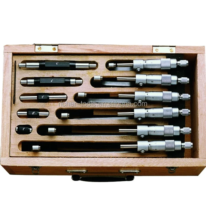 

Outside Micrometer Set With Wooden Box