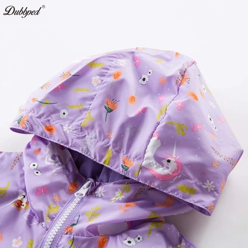 Куртка для девочек Dubbped Flisoid спортивная непромокаемая одежда с принтом единорога