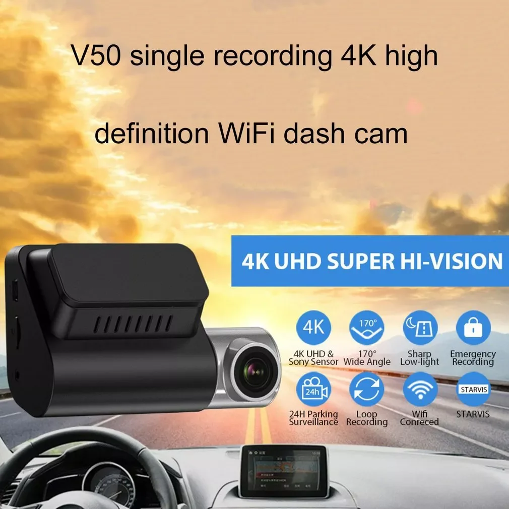 V50 Video Recorder Dash Cam G Sensor Wifi Dash Camera Dual Lens Dash Cam Car DVR 24H Parking Camera Front And Rear enlarge