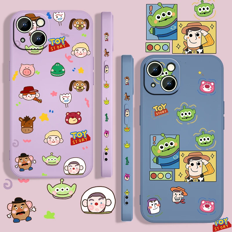 

Toy Story Woody Buzz For Apple iPhone 13 12 Mini 11 Pro XS MAX XR X 8 7 6S SE Plus Liquid Left Rope Phone Case Cover Capa Coque