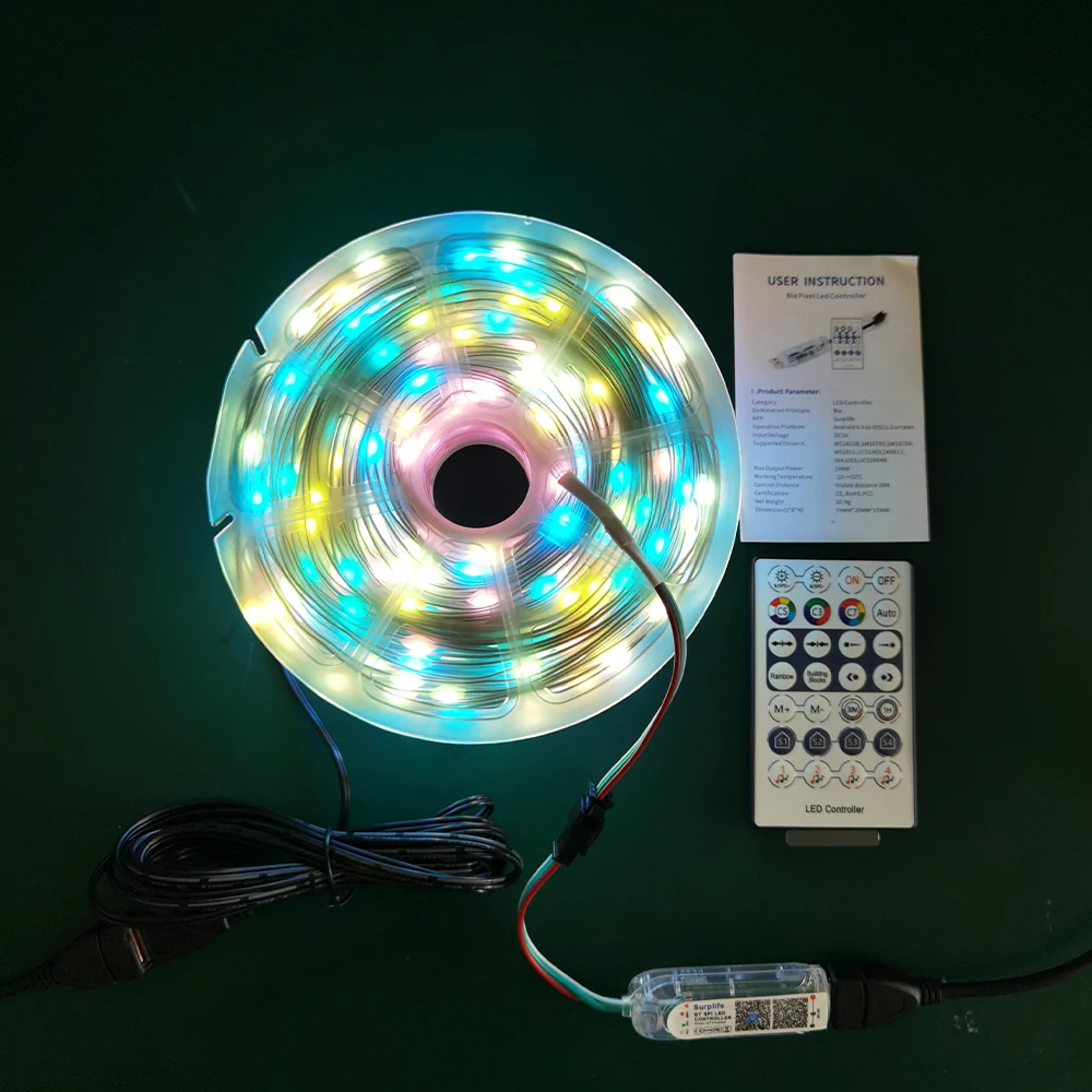 Гирлянда WS2812B WS2811 50 м 500 светодиодов яркая Рождественская гирлянда Dreamcolor USB Bluetooth