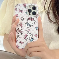 hello kitty cartoon phone cases for iphone 13 12 11 pro max mini xr xs max 8 x 7 se 2022 silicone shockproof cover y2k girls