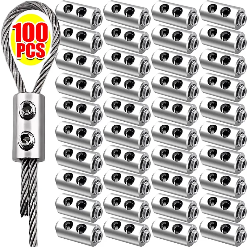 

Зажимы для стального троса, подвесной кабельный зажим с двойным отверстием, регулировка крестового винта, телескопический замок, крепеж, медные зажимы