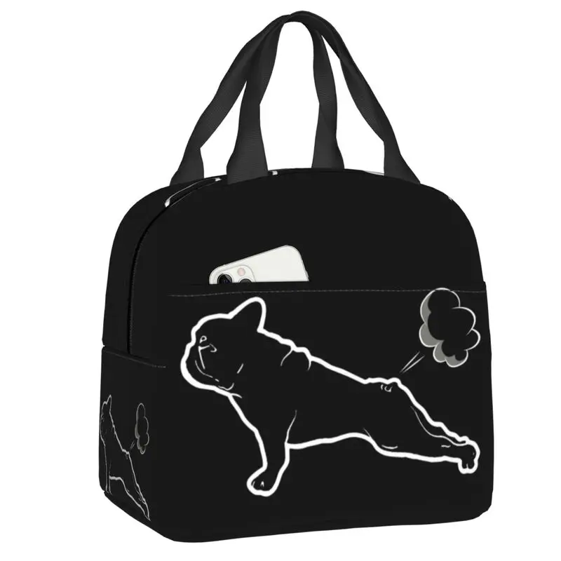

Изолированная сумка-тоут для ланча с изображением французского бульдога, для женщин, домашних животных, термо-охладитель с изображением со...