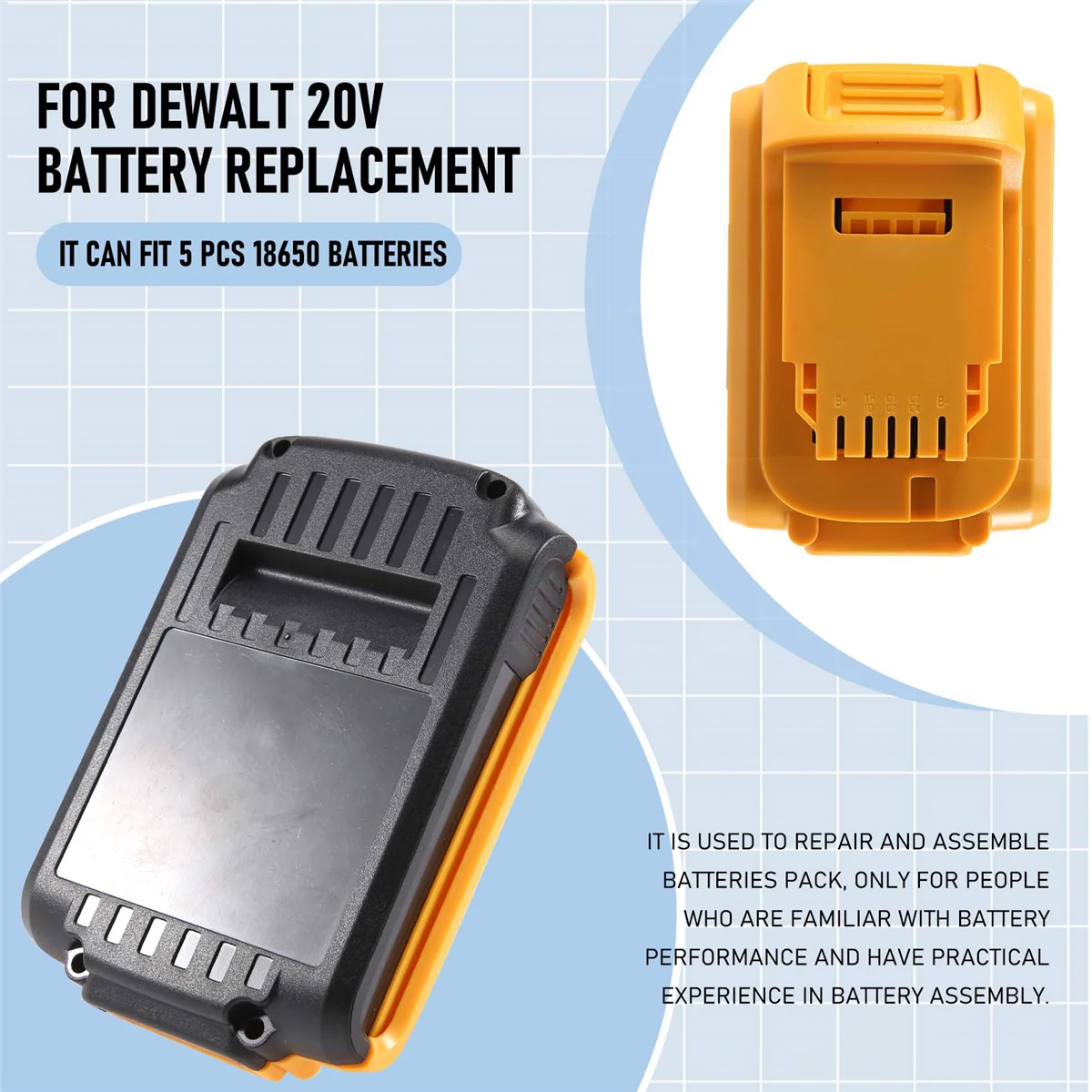 Пластиковый чехол для замены аккумулятора DeWalt 20 В DCB201 DCB203 DCB204 DCB200 18 детали крышки
