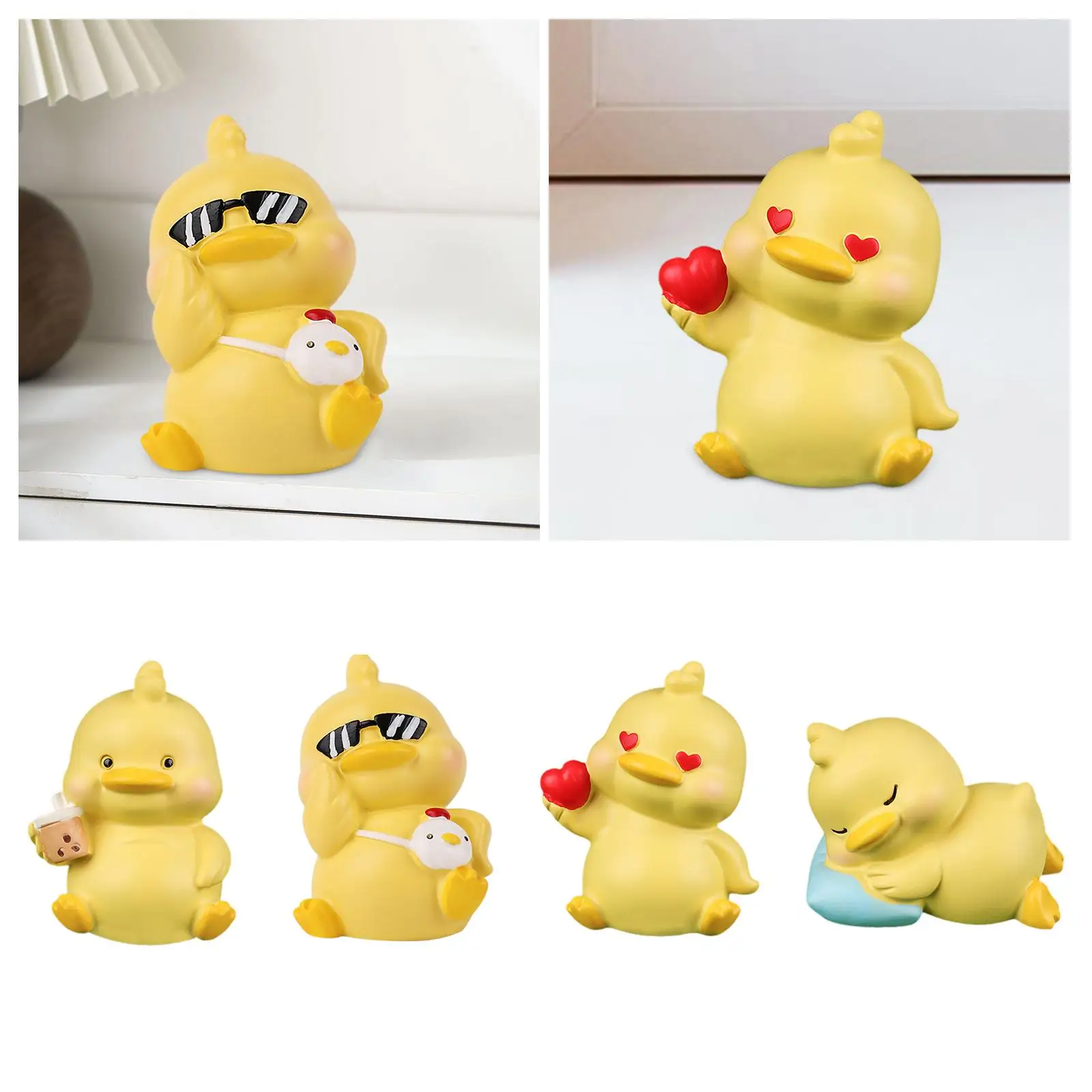 Статуэтка из смолы Настольная миниатюрная статуэтка маленькая утка фотография