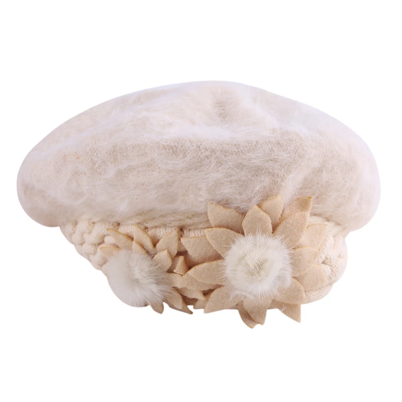 

2022 Arrival Elegant Women Knitted Hats Rabbit Fur Cap Autumn Winter Female Fashion Skullies Beret Hat