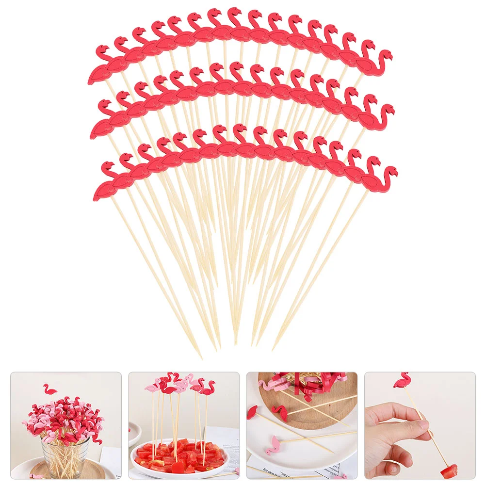 

100pcs Chic Designed Fruits Picks Portable Dessert Picks Disposable Food Picks