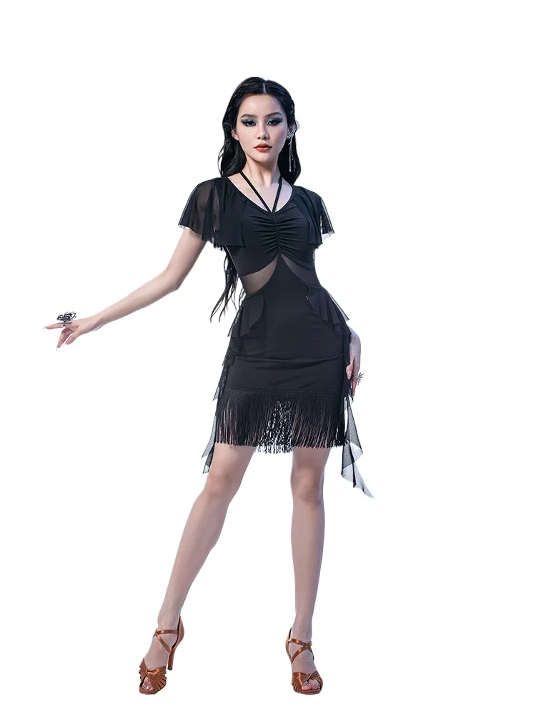 Женское платье для латиноамериканских танцев профессиональное танцевальное с