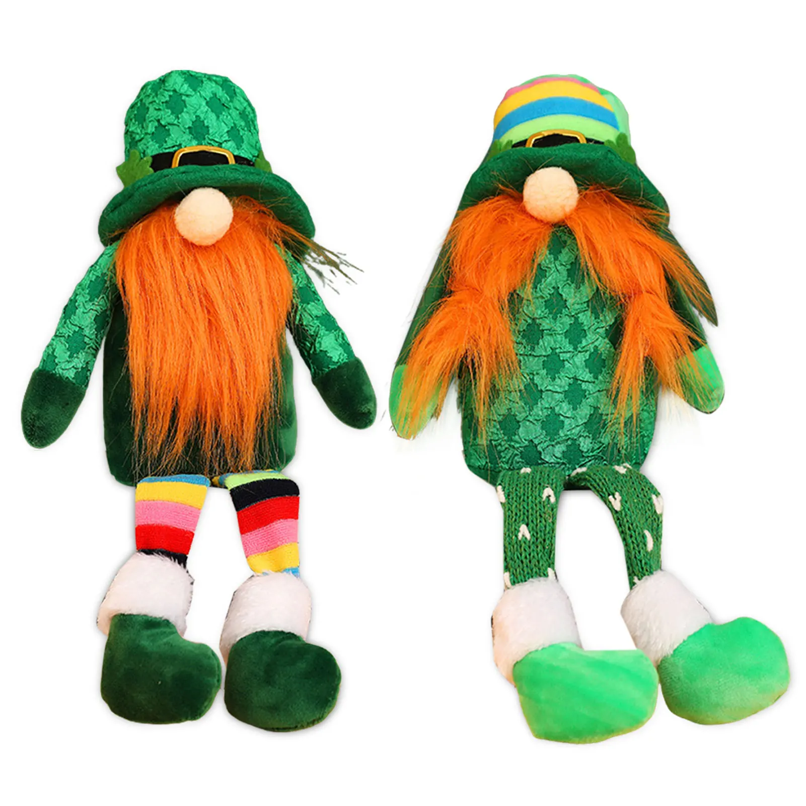 

St Patricks Day Faceless Gnome Doll St Patrick Day Decoration Irish Leprechaun Green Shamrocks Elf Plush Flannel Toy Doll