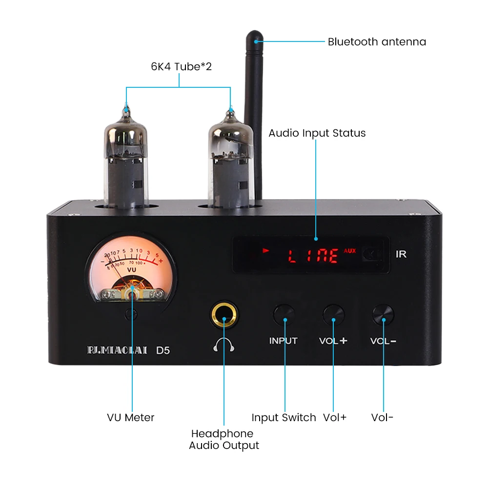 Усилитель для наушников PJ.MIAOLAI MA12070 Bluetooth 5 0 Hi-Fi 6k 4 дюйма домашний усилитель с