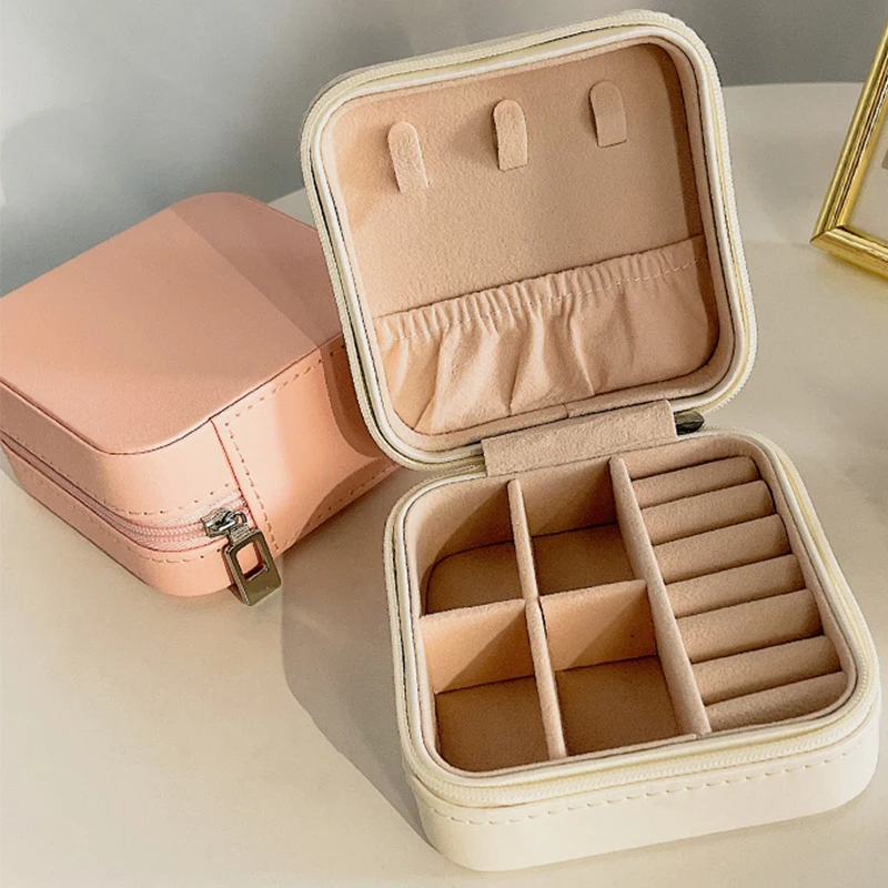 

Portable Jewelry Storage Box Candy Color Travel Storage Organizer Jewelry Case Earrings Necklace Ring Jewelry Organizer Display