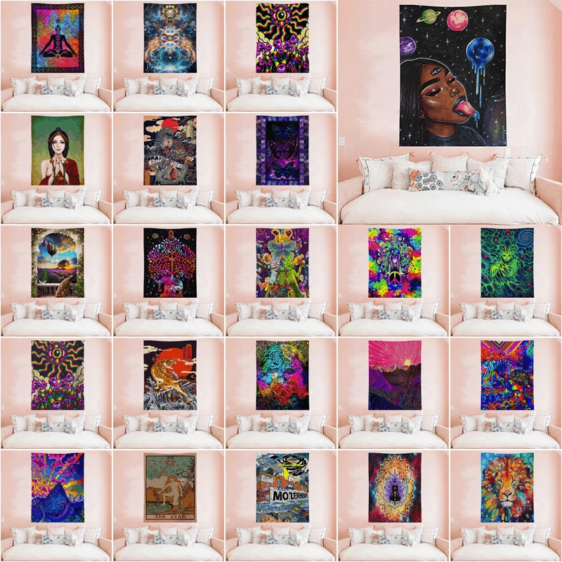 

Tiger Table Cover Color Cartoon Aesthetic Room Decor Blanket Rick Bed Account Tapestry Dormitory Background Cloth Sofa Sets Home