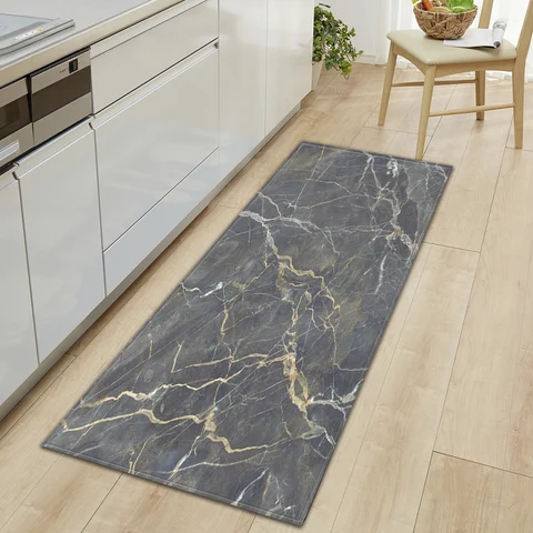 Customized Marble Kitchen Mat Hallway Entrance Doormat Living Room Bedroom Floor Decor Carpets Home Bath Door Anti-Slip Foot Rug
