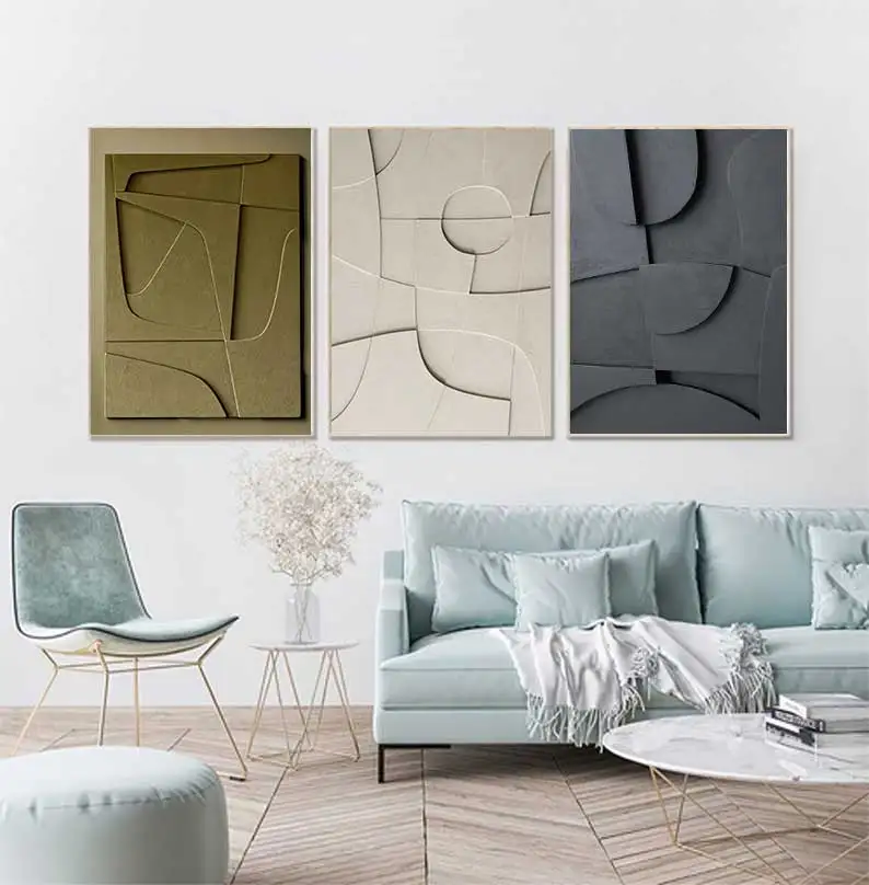 Абстрактная геометрическая картина на холсте 3D эффект набор