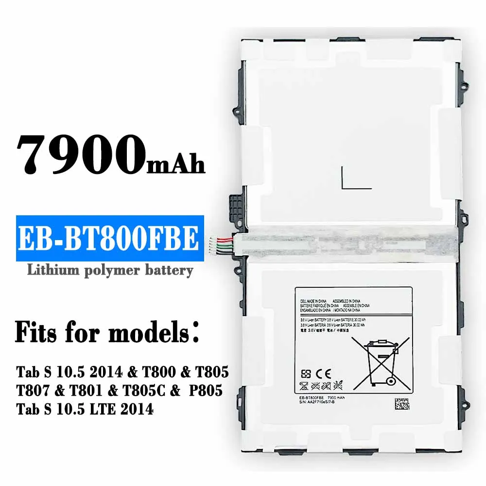 SAMSUNG Original Replacement Battery EB-BT800FBE For GALAXY Tab S 10.5 Samsung T800 T801 T805 SM-T805C T807 EB-BT800FBC/FBU
