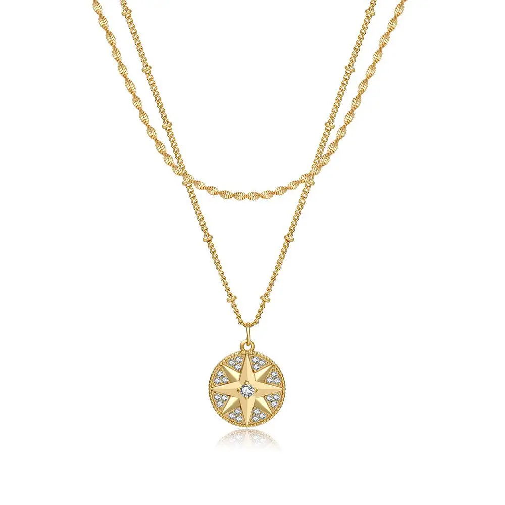 

Double-layer Detachable Star Necklace, Simple Color-preserving Gold-plated Women's Necklace Set long layered necklace