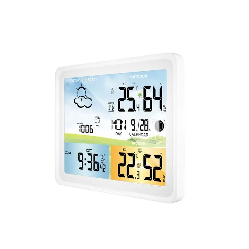 

Wireless Weather Station Forecaster Indoor Outdoor Thermometer Hygrometer With Sensor Color Touch Screen Alarm Clock