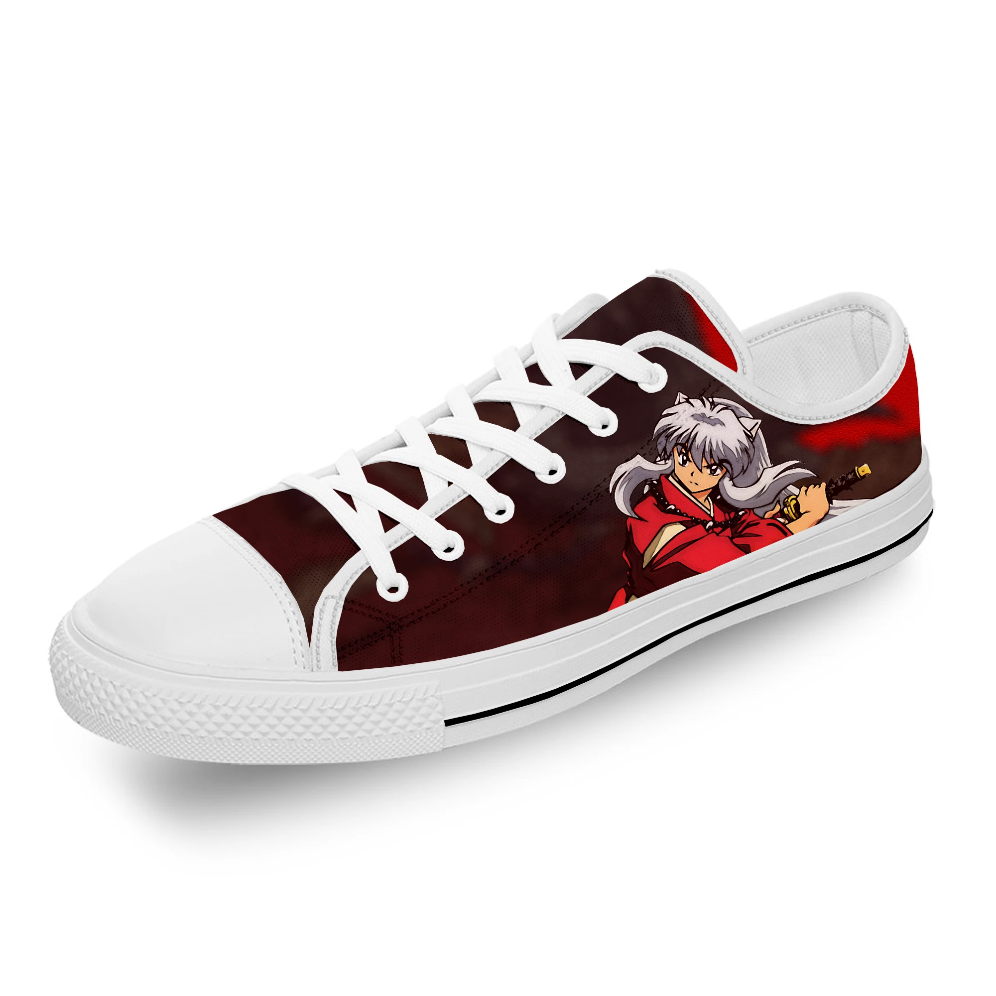 

Japanese Anime Manga Inuyasha Funny Fashion Casual Cloth Shoes Low Top Lightweight Breathable 3D Printed Men Women Sneakers