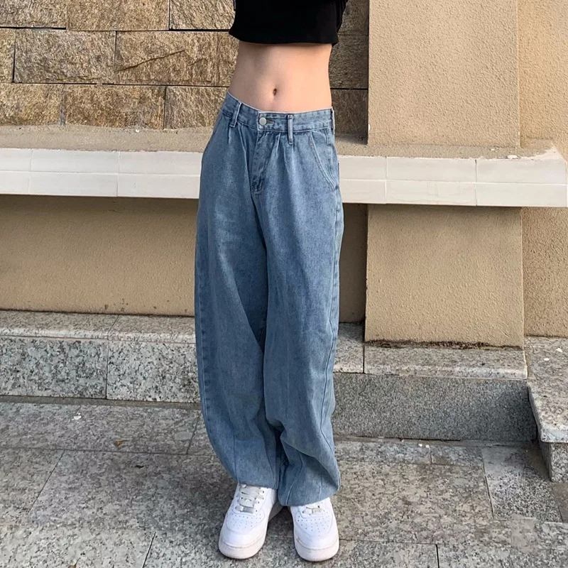

Streetwear Vintage Jeans Men Korean Loose Jeans Spring Autumn High Waist Denim Straight-Leg Pants Wide Leg Pants Trousers