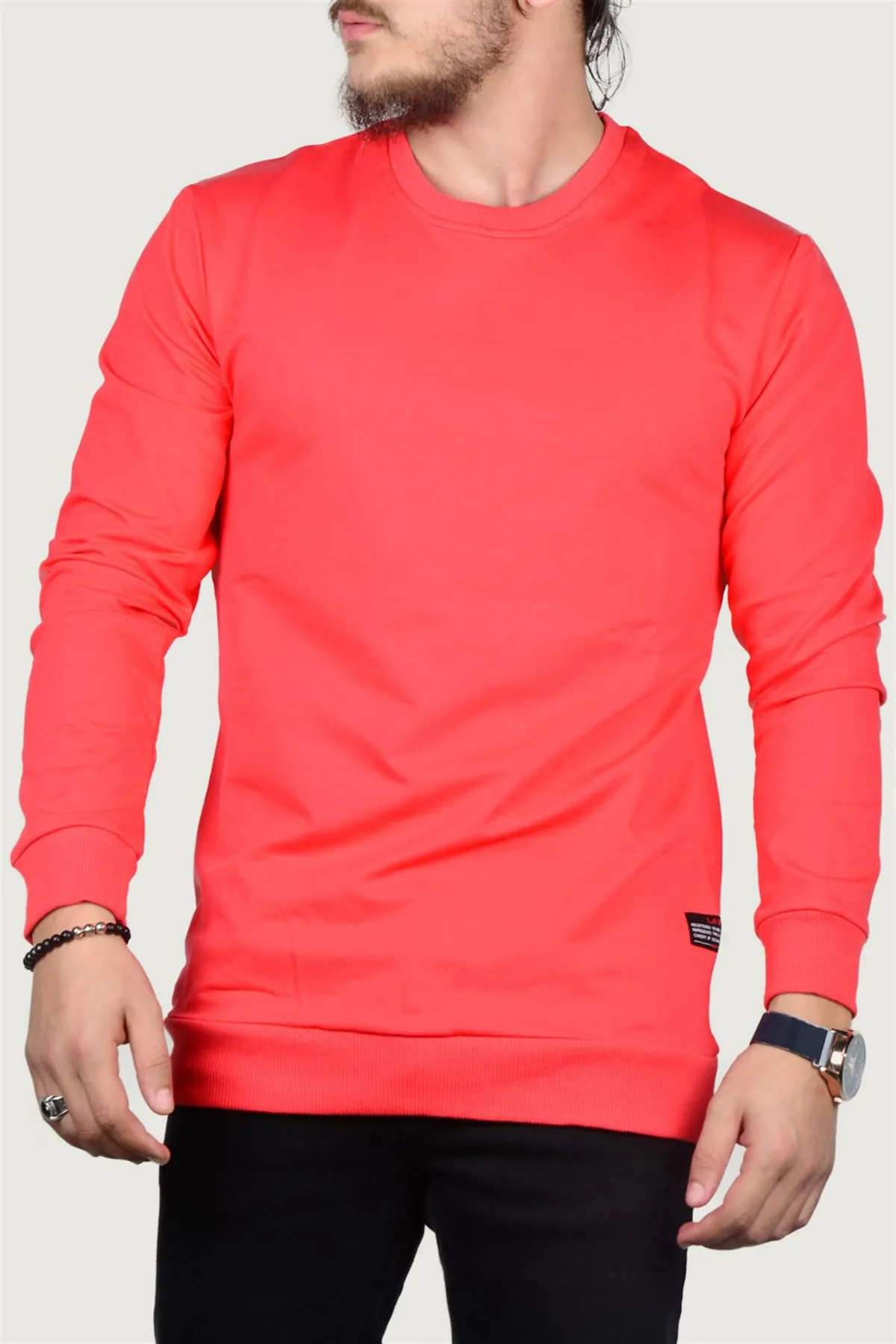

Therapy Men Male Cycling Collar Basic Sweatshirt 9Y-5200177-043-2 Pomegranate Flower