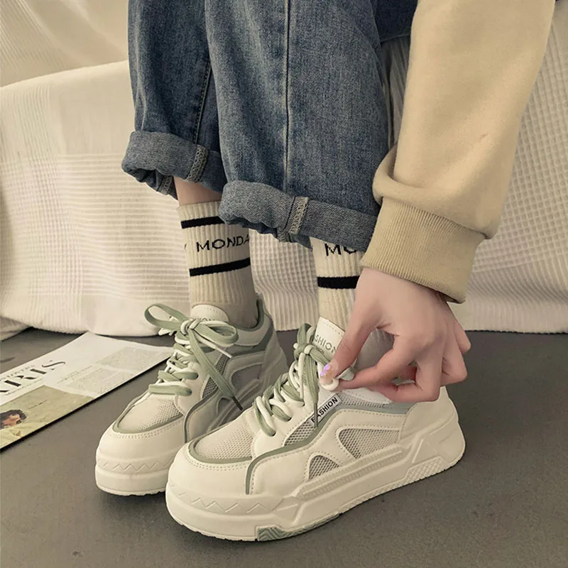 Женская обувь 224 новые летние сетчатые туфли с дышащей сеткой студенческие для