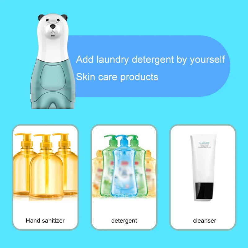 Автоматический дозатор жидкого мыла USB Бесконтактный мультяшный медведь