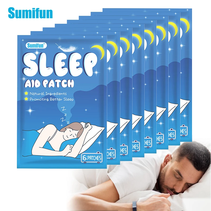 

60pcs/10Bags Improve Sleep Patch Anxiety Essential Relieve Headache Stress Plaster Improve Insomnia Body Relax Sticker Paste