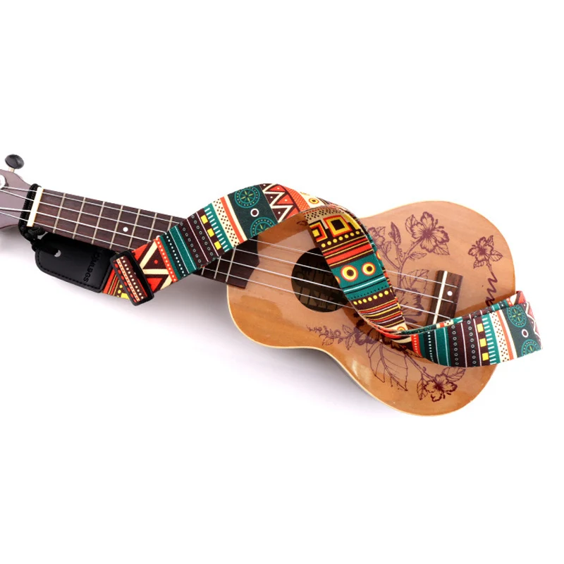 

Ремень для гитары с разноцветным принтом, утолщенный ремень для гитары для укулеле, акустической и электрической гитары, бас SM