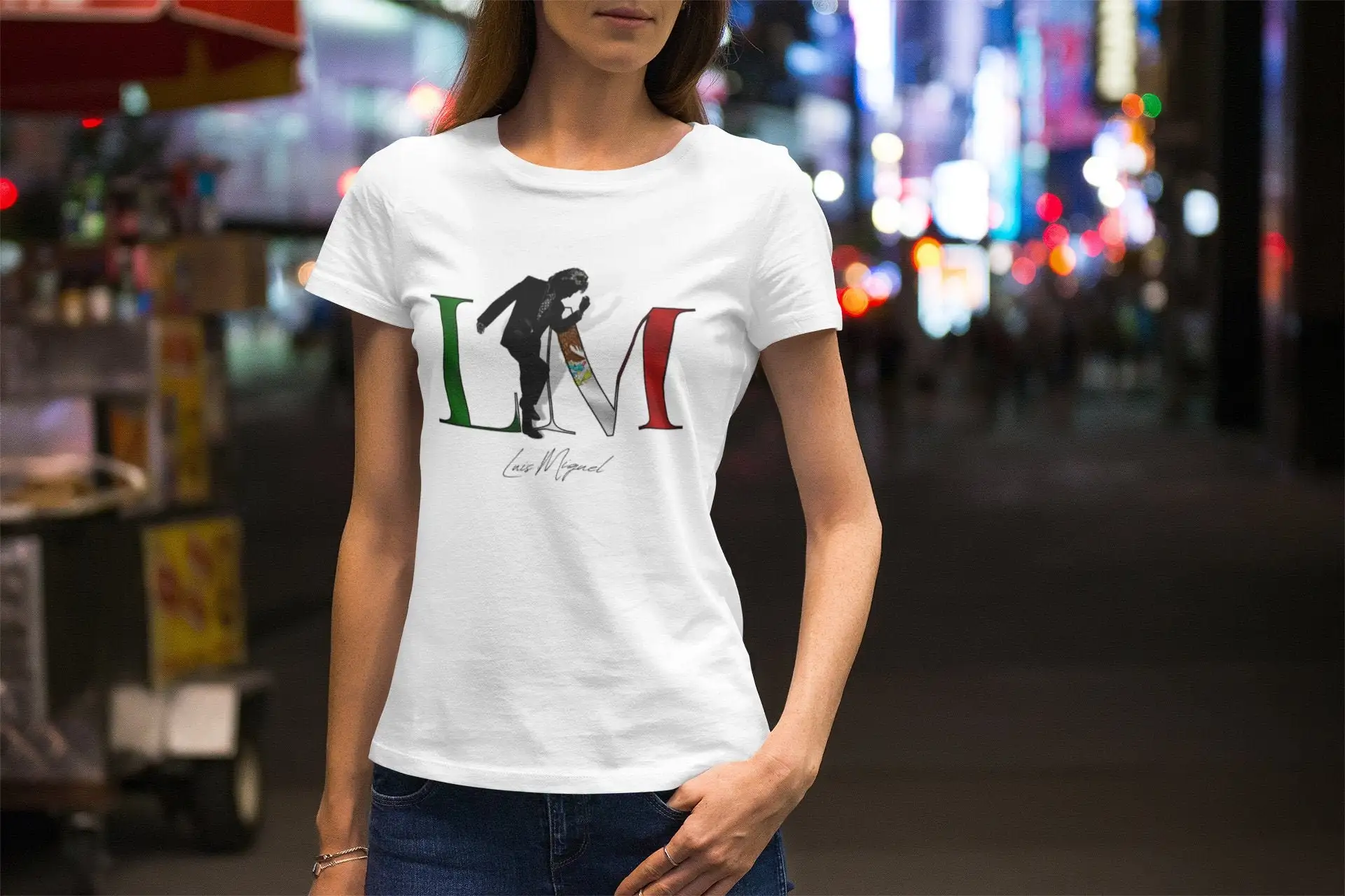 LM MX2 футболка Луис Мигель Женская бойфренда белые маленькие размеры