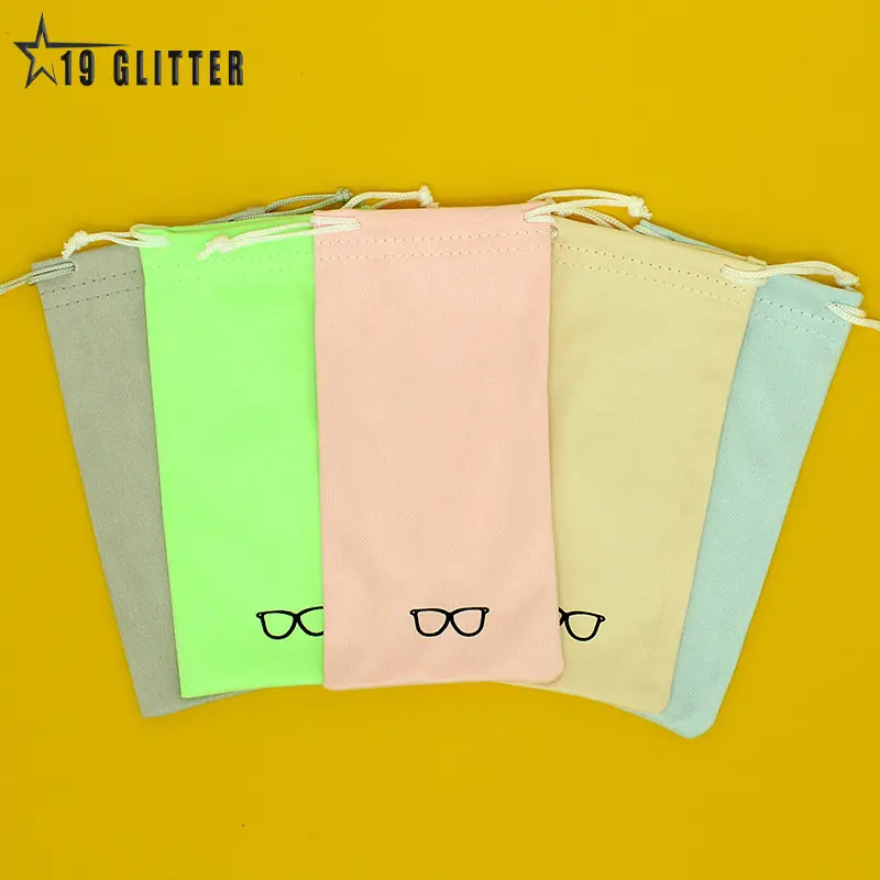 

Colourful Soft Suede Fabric Sunglasses Bag Microfiber Dust Storage Pouch Glasses Carry Bag Portable Eyewear Case Container